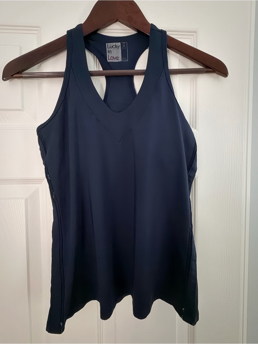 Lucky in Love Navy Racerback Tank Top XS (0-2)